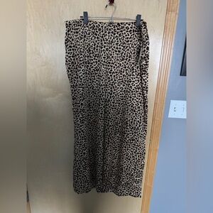 NWT leopard print wide leg satin women’s size XL pull-on pants from “a new day”